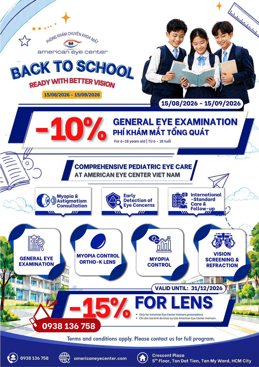 Chương trình ưu đãi Back To School 2026 của American Eye Center Vietnam