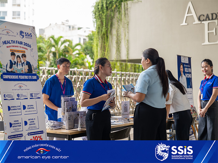 American Eye Center Vietnam joined SSIS Health Fair 2026 to share practical information about vision, myopia, Ortho-K and children&rsquo;s eye care.